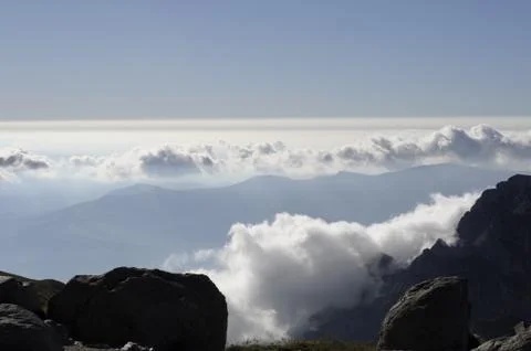 Over the clouds Stock Photos