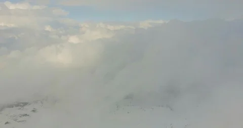 Over The Clouds At Sunset in Winter Stock Footage 119099992