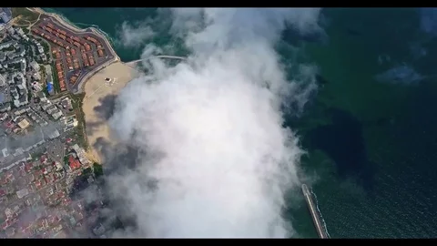 Over the clouds , Tomis Beach , Romania Video stock 97563596
