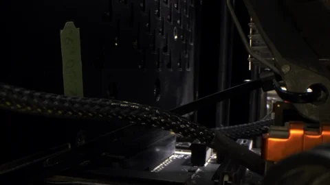 From over the computer motherboard, cpu fan, cables to outside the case. Stock Footage 106633111