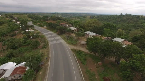 Over the Countryside Road Stock Footage 62986478