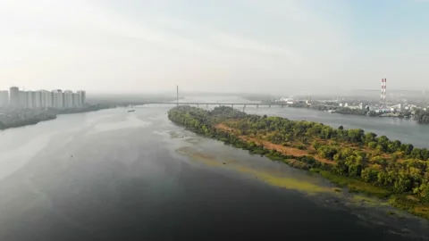 Over the Dnipro River in Kyiv Stock Footage 147465319
