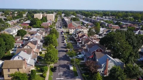 Over &amp; Down the Suburban Street Stock Footage 92957726