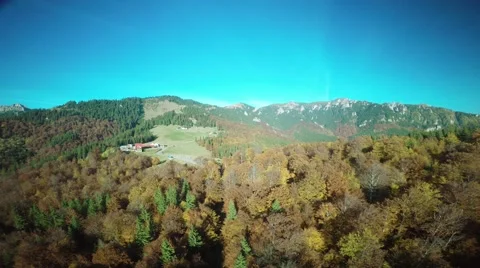 Over Forest in Autumn Mountains Video stock 57110464