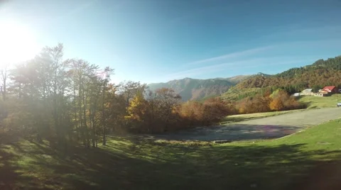 Over Forest in Autumn Mountains Video stock 57111488