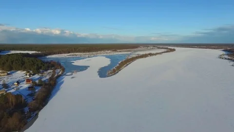 Over the frozen river 스톡 동영상 80680131