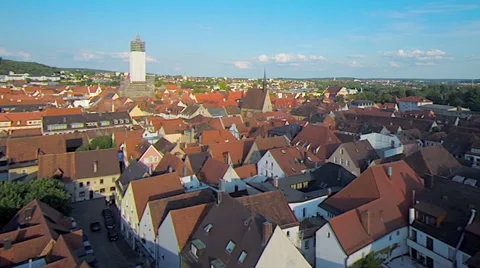 Over Germany city with aerial drone overhead footage 02 Stock Footage 45447053