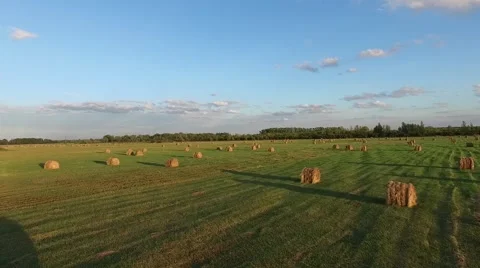 Up over hay, aerial shooting Stock Footage 67509853
