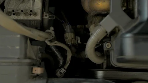 Over head veiw of inside of car engine 스톡 동영상 94856767