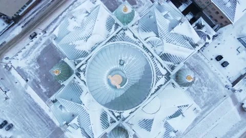 Over Helsinki Cathedral domes looking down Stock-Footage 171258474