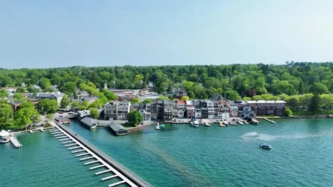 Over the Hill - Skaneateles, NY Video stock 336300526