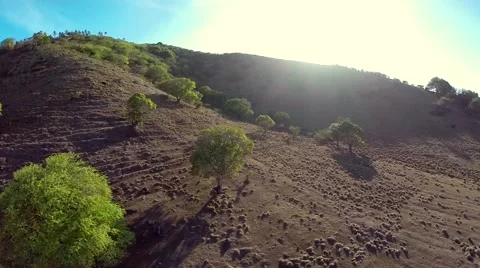 Over Hills Into Sunset Stock Footage 41841494