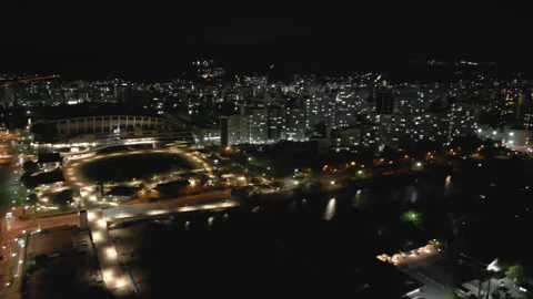 Over Hiroshima at night Stock Footage 283362105
