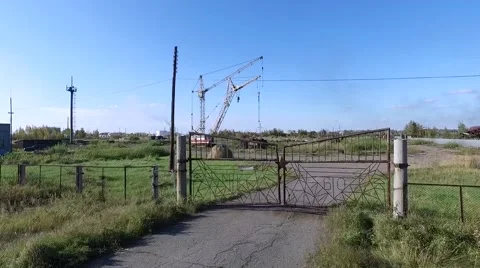 Up over the industrial zone Stock Footage 68995471