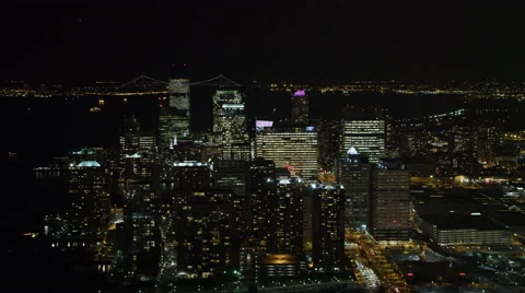 Over Jersey City, New Jersey at night. Shot in 2011. Stock Footage 59172526