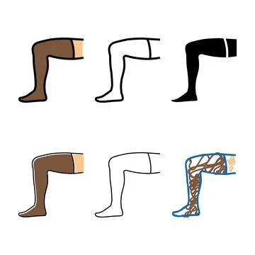 Over knee sock color range icon vector isolated Ilustração Stock