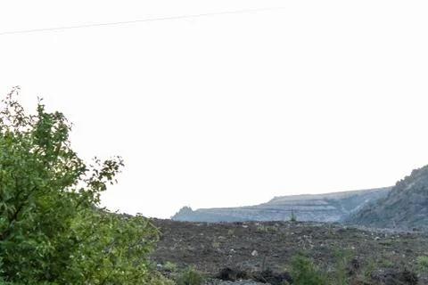 A over lightning shoot from a mountain Stock Photos