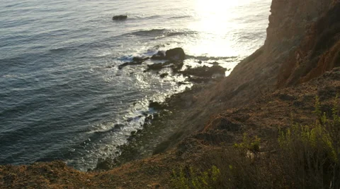 Over Looking the Ocean from a Cliff Stock Footage 40401617