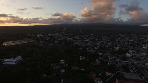 Over Migrating Birds during Sunset in the Galapagos Stock-Footage 74971168