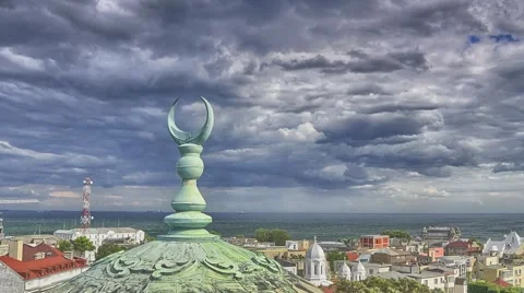 Over the Mosque Timelapse Stock Footage 47770619