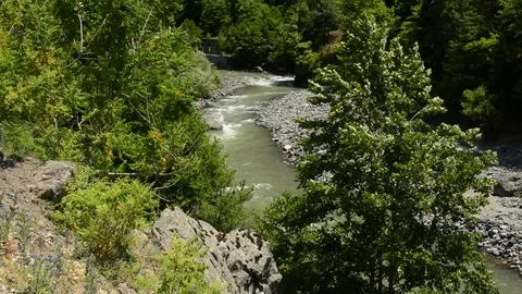 Over the mountain river Stock Footage 77247459