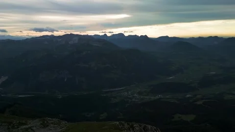 Over the mountains Austria 4K Drone Shot Stock Footage 281721018