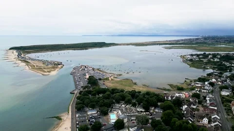 Over Mudeford cove Video stock 316093077