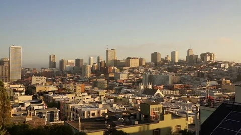 Over Neighborhood Homes Buildings San Francisco California Stock Footage
