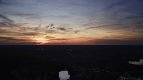Over the New Jersey coast at sunset. Shot in November 2011. Stock Footage 59220310