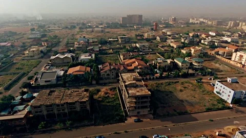 Over Ouaga 2000 residential area Stock Footage 80751817