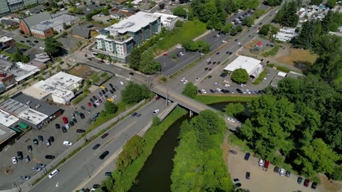 Over pass in Downtown Bothell Washington  Stock-Footage 294708390
