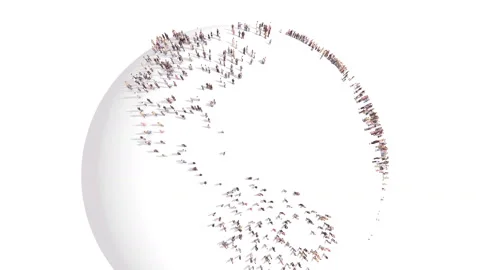 Over Populated World. Human Overpopulation. Growth of the Population. Stock Footage