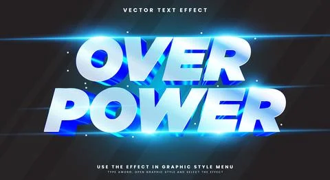 Over Power editable text effect Template Ilustração Stock