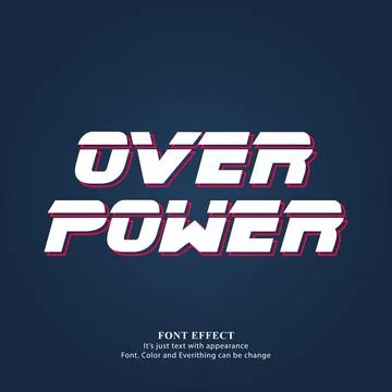 Over power text background. text fonts Stock Illustration