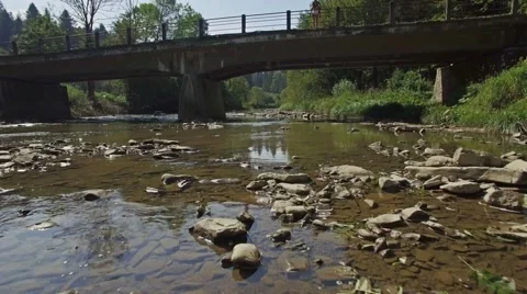 Over The River Aerial 4k Stock Footage 68813284