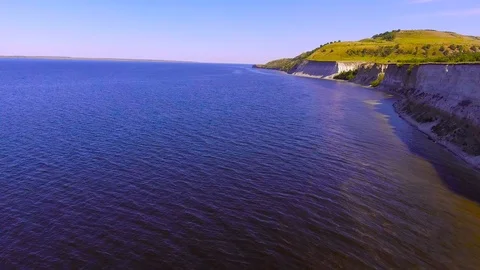 Over the river along the cliff Stock Footage 112181866