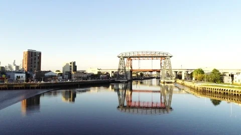 Over the river forward scene Buenos Aires - La Boca Stock Footage 120730644