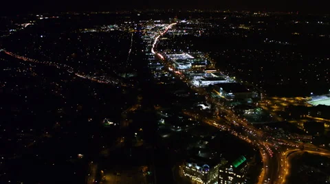 Over Rockville Pike and Richard Montgomery High School in Rockville, Maryland, Stock Footage 59193748