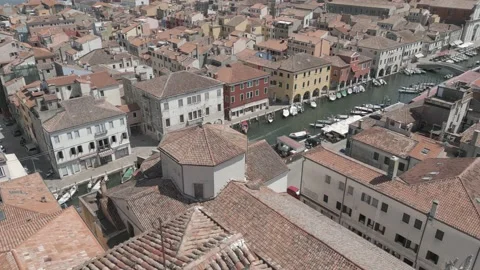 Over roofs Chioggia Video stock 208305555