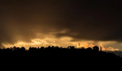 Over the roofs in Jena while sunset Fotos Stock
