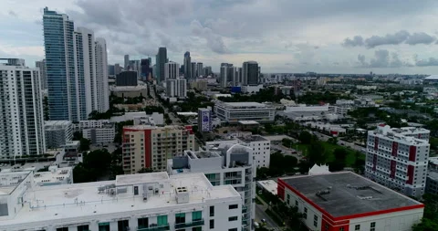 Over the rooftops of Edgewater Stock Footage 156972776