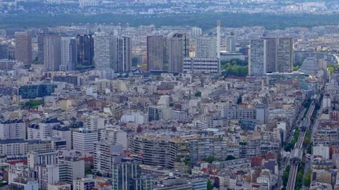 Over the rooftops of Paris - aerial view - CITY OF PARIS, FRANCE - SEPTEMBER 4 Stock Footage 250272622