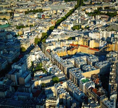 Over the rooftops of Paris France Stockfoto's
