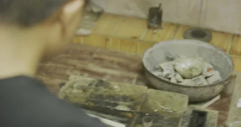 Over the shoulder burning Blue flame Stock Footage 141361516