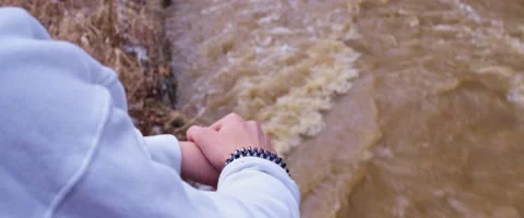 Over Shoulder Looking At River Stock Footage 170859797