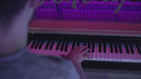 Over The Shoulder Playing Piano Stock Footage 272288164