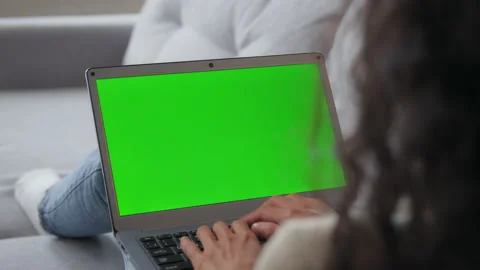 Over shoulder shot back view from behind unrecognizable brunette girl woman Stock Footage 209316727