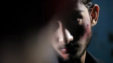 Over the shoulder shot of two men fighting with each other. Stock Footage 242822036