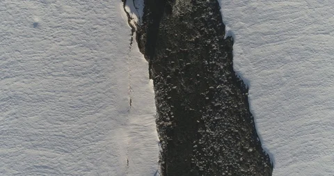 Over a snowy river Stock Footage 88606756