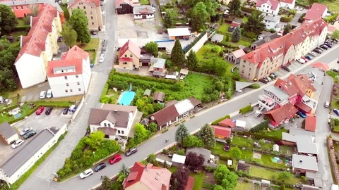 Over the streets of Kahla in Thuringia Stock Footage 108984771